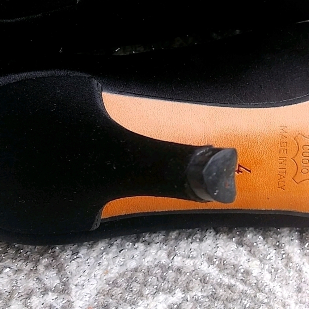 Yves Saint Laurent Paris Vintage Satin Black Dress Heels - Picture 11 of 14